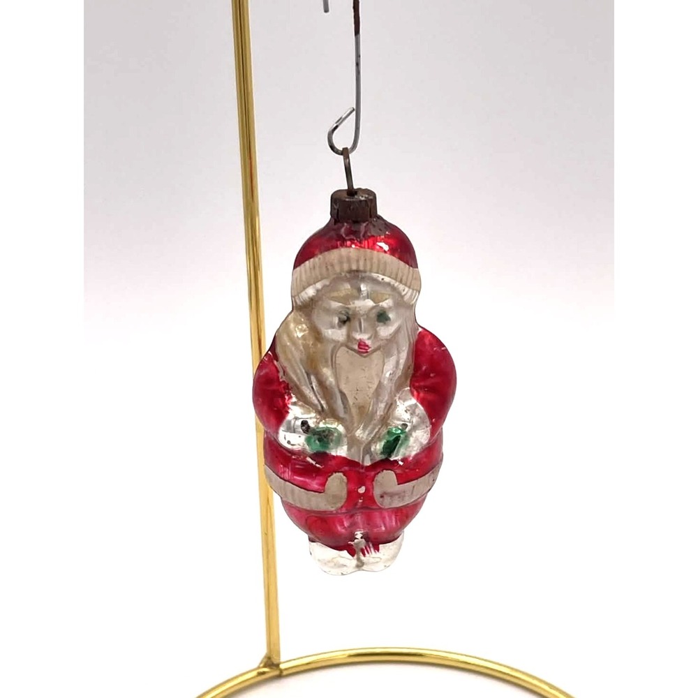 Antique Santa Claus Glass Christmas Ornament Figural Mercury Germany